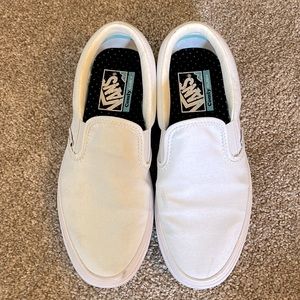 White VANS Comfy Cush slides